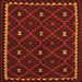 Round Machine Washable Oriental Orange Traditional Area Rugs, wshcon1682org