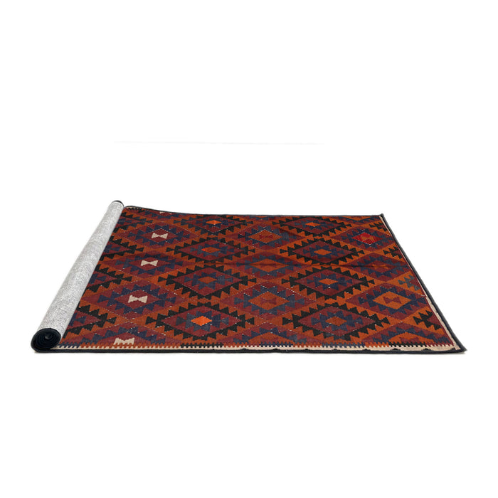 Serging Thickness of Machine Washable Contemporary Tomato Red Rug, wshcon1683