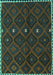 Machine Washable Oriental Turquoise Traditional Area Rugs, wshcon1683turq