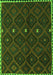 Serging Thickness of Machine Washable Oriental Green Traditional Area Rugs, wshcon1683grn