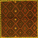 Square Oriental Yellow Traditional Rug, con1683yw