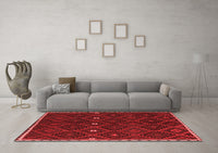 Machine Washable Oriental Red Traditional Rug, wshcon1683red