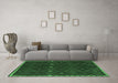 Machine Washable Oriental Emerald Green Traditional Area Rugs in a Living Room,, wshcon1683emgrn