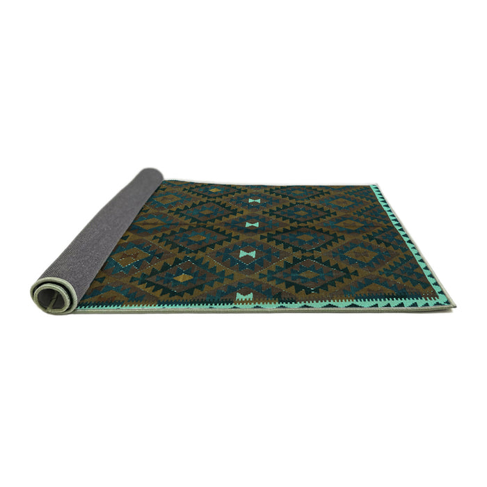 Sideview of Oriental Turquoise Traditional Rug, con1683turq