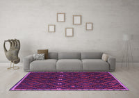 Machine Washable Oriental Purple Traditional Rug, wshcon1683pur