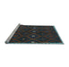 Sideview of Machine Washable Oriental Light Blue Traditional Rug, wshcon1683lblu