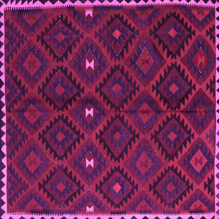 Square Machine Washable Oriental Pink Traditional Rug, wshcon1683pnk
