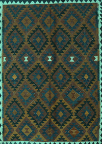 Oriental Turquoise Traditional Rug, con1683turq