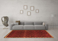 Machine Washable Oriental Orange Traditional Rug, wshcon1683org