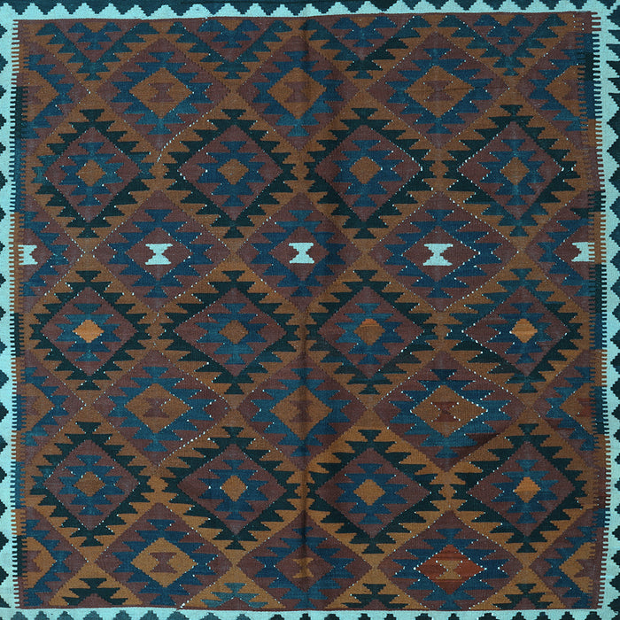 Square Oriental Light Blue Traditional Rug, con1683lblu