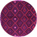 Round Oriental Pink Traditional Rug, con1683pnk