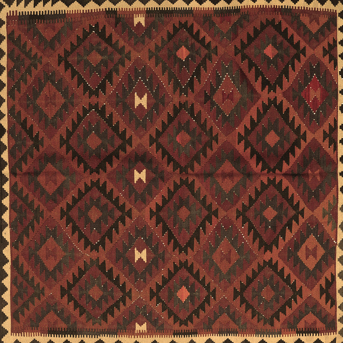 Square Oriental Brown Traditional Rug, con1683brn
