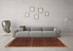 Machine Washable Oriental Brown Traditional Rug in a Living Room,, wshcon1683brn