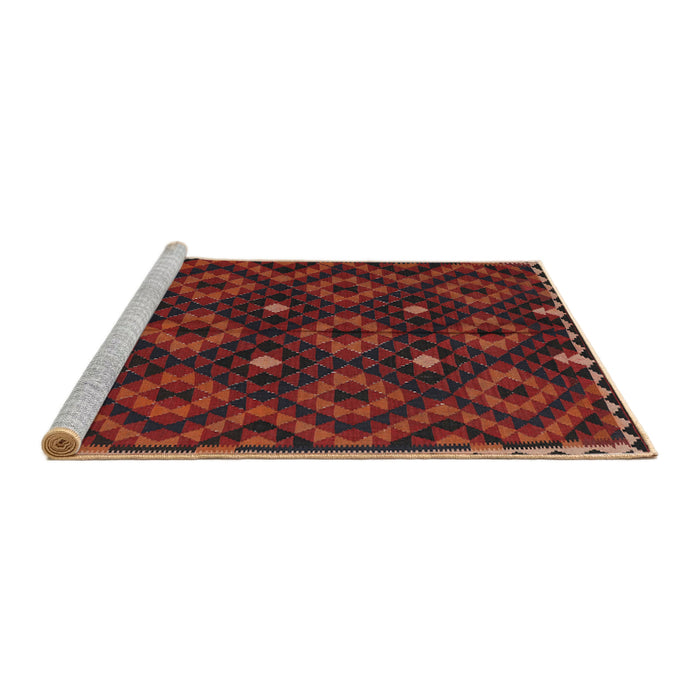 Serging Thickness of Machine Washable Contemporary Sepia Brown Rug, wshcon1684