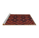 Serging Thickness of Machine Washable Contemporary Sepia Brown Rug, wshcon1684