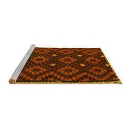 Sideview of Machine Washable Oriental Yellow Traditional Rug, wshcon1684yw