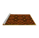 Sideview of Machine Washable Oriental Yellow Traditional Rug, wshcon1684yw