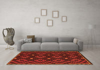 Machine Washable Oriental Orange Traditional Rug, wshcon1684org