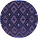 Round Machine Washable Oriental Blue Traditional Rug, wshcon1684blu