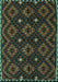 Machine Washable Oriental Turquoise Traditional Area Rugs, wshcon1684turq