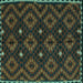 Square Machine Washable Oriental Turquoise Traditional Area Rugs, wshcon1684turq