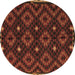 Round Oriental Brown Traditional Rug, con1684brn