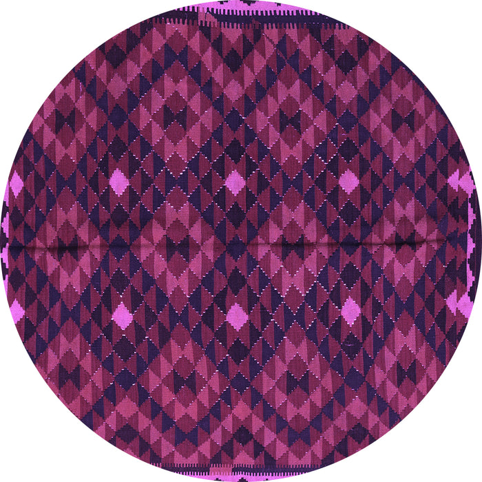 Round Machine Washable Oriental Purple Traditional Area Rugs, wshcon1684pur