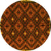 Round Oriental Yellow Traditional Rug, con1684yw