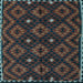 Square Machine Washable Oriental Light Blue Traditional Rug, wshcon1684lblu