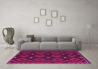 Machine Washable Oriental Pink Traditional Rug, wshcon1684pnk