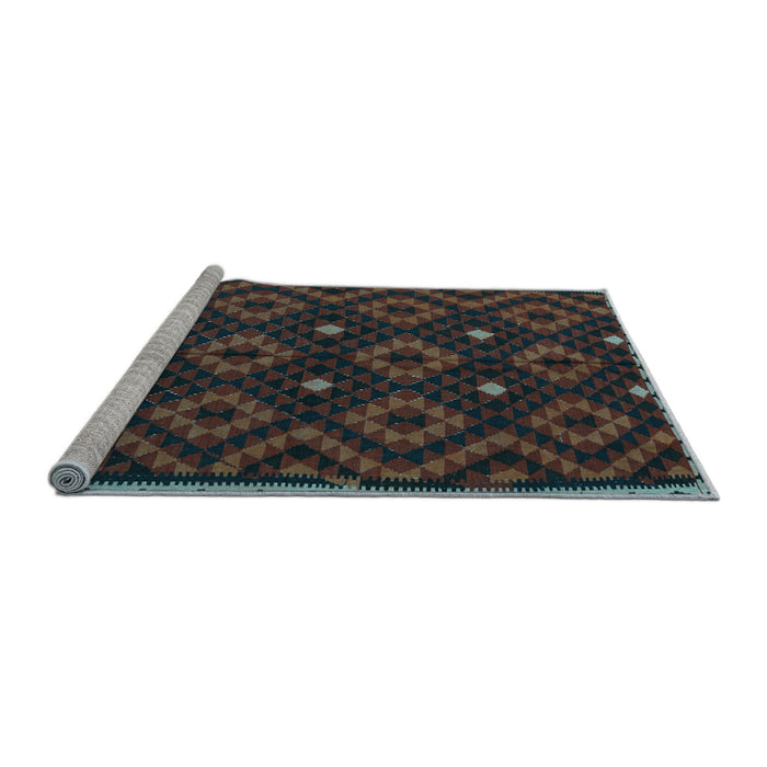 Sideview of Machine Washable Oriental Light Blue Traditional Rug, wshcon1684lblu