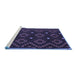 Sideview of Machine Washable Oriental Blue Traditional Rug, wshcon1684blu