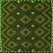 Round Machine Washable Oriental Green Traditional Area Rugs, wshcon1684grn