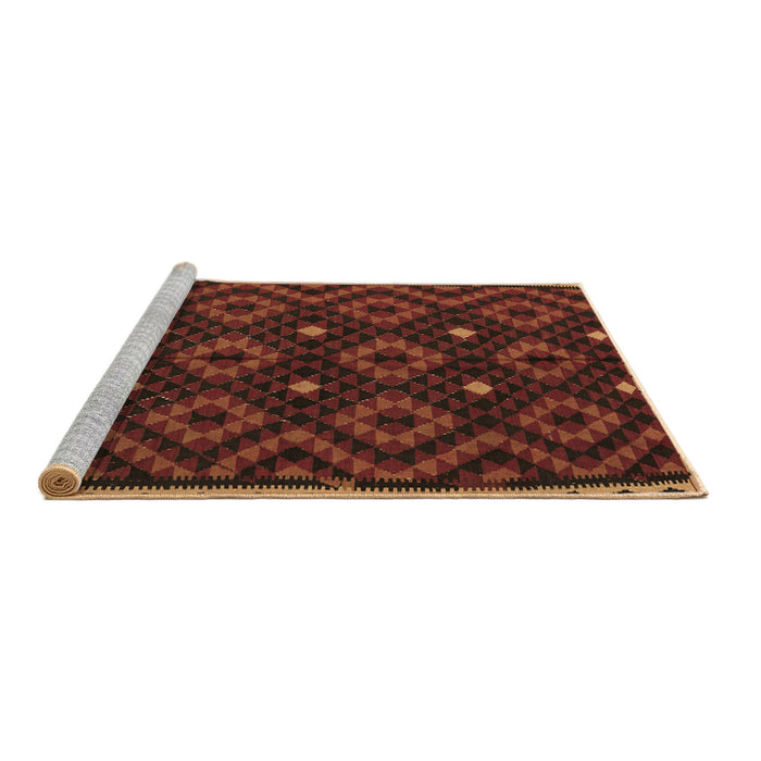 Sideview of Machine Washable Oriental Brown Traditional Rug, wshcon1684brn