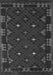 Serging Thickness of Machine Washable Southwestern Gray Country Rug, wshcon1685gry