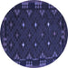 Round Southwestern Blue Country Rug, con1685blu