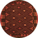 Machine Washable Southwestern Orange Country Area Rugs, wshcon1685org