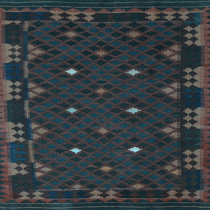 Square Southwestern Light Blue Country Rug, con1685lblu