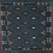 Square Southwestern Light Blue Country Rug, con1685lblu