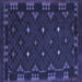 Square Machine Washable Southwestern Blue Country Rug, wshcon1685blu