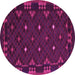 Round Southwestern Pink Country Rug, con1685pnk