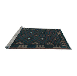 Sideview of Machine Washable Southwestern Light Blue Country Rug, wshcon1685lblu