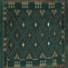 Square Southwestern Turquoise Country Rug, con1685turq