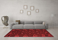Machine Washable Southwestern Red Country Rug, wshcon1685red