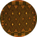 Round Southwestern Yellow Country Rug, con1685yw