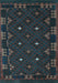 Machine Washable Southwestern Light Blue Country Rug, wshcon1685lblu