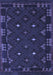 Machine Washable Southwestern Blue Country Rug, wshcon1685blu