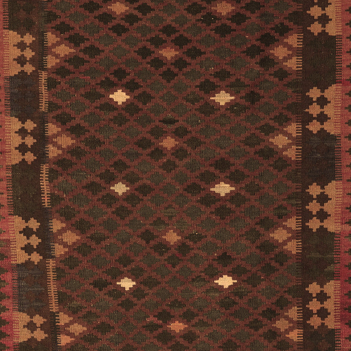 Machine Washable Southwestern Brown Country Rug, wshcon1685brn