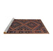 Serging Thickness of Machine Washable Contemporary Sienna Brown Rug, wshcon1686