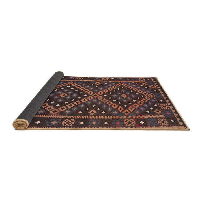 Thickness of Contemporary Sienna Brown Southwestern Rug, con1686